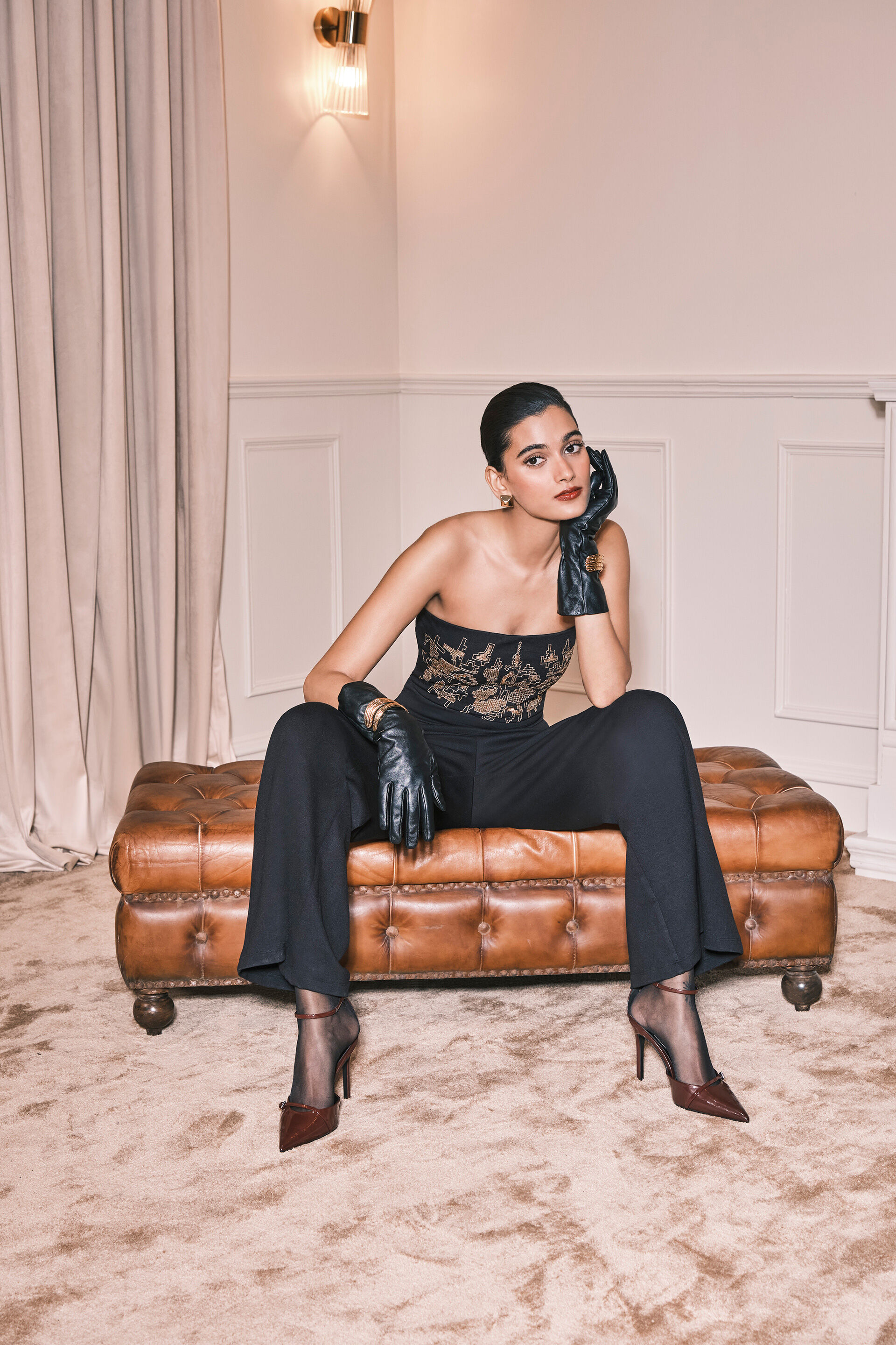 Twilight Blooms Jumpsuit, Black, image 5